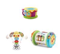 - Tambor Luces mágicas + Toby Perrito Sonajero Electrónico con Luz Y Voz + Rodillo mágico Interactivo 3 en 1.