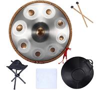 Tambor manual de 22 pulgadas, instrumento de percusión de acero, tambor de mano con bolsillo suave para pantalón de mano, 2 mazos de mano, soporte de hojaldre, paño sin pelusas
