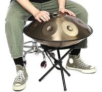 Tambor manual de acero de 22 pulgadas, Tambor manual de acero de 9 notas, con soporte para handpan, estuche para handpan, mazos duraderos y tela antipolvo, produce una resonancia agradable