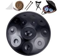 Tambor Niño Handpan 56cm 9/10/12 Notas Tongue Drum De Acero, 432H Re Menor Percusión De Instrumento Para Sanación Con Sonido, Meditación Personal, Yoga(Gold,10)