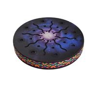 Tambor OceáNico Instrumento de percusión tambor oceánico 8/10 pulgadas, patrón pintado, madera abedul, borde tejido for fiesta en casa(8 inch)