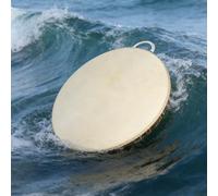Tambor Oceánico, Percusión Natural con Piel de Cabra y Bolas de Acero, 12/14/16/20 pulgadas, Tambor Profesional de Doble Cara con Olas del Mar, Ideal para Yoga, Conciertos y Bodas(35cm/14in)