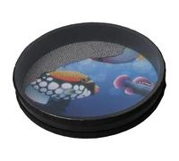 Tambor oceánico, tambor de mano de plástico de 8 pulgadas, cuentas de ondas de percusión, instrumentos oceánicos con patrón de peces, música relajante, curaciones de sonido para fiestas infantiles