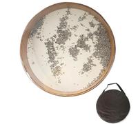 Tambor OceáNico Tambores oceánicos de madera, sonido curativo, tambor ondas profesional, Yoga, meditación, mar, con bolas acero, instrumentos percusión(18 Inch)