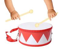 Tambor para niños, instrumento educativo de madera, correa ajustable de 15 cm, juego de tambor de percusión, para 2-5 años y niñas, estudiantes, cumpleaños, guardería, sala de juegos