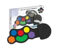 Tambor para niños | Juguete musical portátil plegable de 8 voces, tambor de dedo electrónico de escritorio, para niños, niñas, adultos, interior, exterior, viajes, aula,