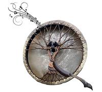 Tambor ritual, tambor medicinal | Tambor de chamán hecho a mano con baqueta, tambor curativo con sonido para adultos, reflexión y meditación