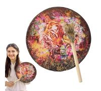 Tambor Shaman, tambor indio, palo de tambor Schaman hecho mano, un regalo para los amantes de la música Schaman, decoraciones navideñas