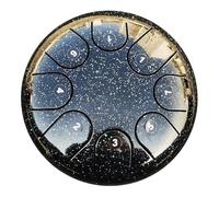 Tambor Tongue de acero negro, instrumento de percusión meditativo con sonido claro y resonante (negro, 9-440 Hz)