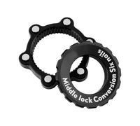 Tambor Trasero para Bicicleta Candado Central Para Bicicleta A Adaptador De 6 Orificios, Conversión De Bloqueo Central De Buje , Rotor De Freno De Disco De 6 Pernos Para Ciclismo(Type 1 Black)