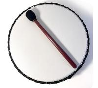 Tambor vegano chamánico grande de 40 cm con batidor de madera, instrumento de percusión con tono resonante profundo