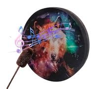Tambor Wolf, Cuero Chamánico De Madera Hecho A Mano | Disco Celta Sagrado