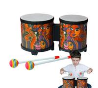 Tambores Bongo para, Tambores Bongo para | Juguete musical para | instrumento de percusión de tambor para | Tambor de mano lindo de madera con 2 palillos de colores, instrumentos musicales de