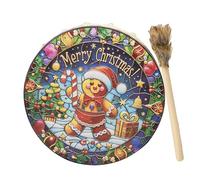 Tambores chamánicos de Navidad - Música espiritual Tambor chamánico 'hombre de pan di | Tambor musical espiritual de aspecto retro para músico experto amante de la música