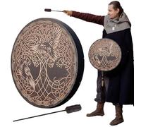 Tambores chamánicos - siberiano 'árbol de la vida y ', chamán diseñado a mano, símbolo de la música espiritual de siberiano, decoración de su