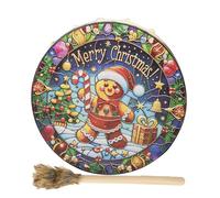 Tambores chamánicos siberiano,Tambores navideños chamánicos | Música espiritual Hombre de pan de jengibre Tambor chamánico - Instrumento espiritual con sonido agradable para el área de trabajo, Ak al