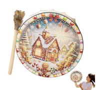 Tambores Chamánicos Siberianos, Tambores Chamánicos Navideños - Tambor chamánico de música espiritual hecho a mano,Instrumento espiritual de sonido agradable para área de trabajo, actividades al aire