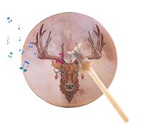 Tambores chamánicos: tambor de chamán de mano de 9 pulgadas con diseño de cabeza de ciervo, instrumento de percusión espiritual | Herramienta de curación de sonido sagrado para meditación, música ance