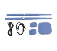 Tambores de aire eléctricos Conjuntos con pedales Experiencia de batería realista LED Efectos de luz LED Tambre de tambor inalámbrico portátil para niños Educación de música para (Azul)