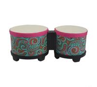 Tambores de bongo con un diseño encantador para niños y estudiantes, herramienta de percusión portátil ligera para aprendizaje de ritmo y actuación en fiestas, naranja (textura azul)