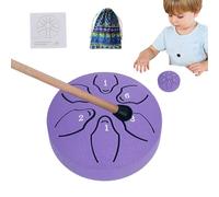Tambores de lengua para adultos, 6 notas de 3 pulgadas, tambor etéreo pequeño, instrumento de percusión manual con mazos, libro de música para yoga, conciertos, educación musical, principiantes