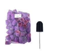 Tambores de Lijado 50 Uds. Purper taladro de uñas tapas lijado pedicura cortador fresado goma giratorio quitar manicura eléctrica(16x25mm-80)