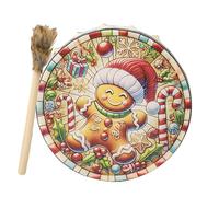 Tambores de mano chamán, tambores chamán para adultos, Tambor chamánico de muñeco de especias de Navidad, Tambor de música espiritual de aspecto retro para músico experimentado y música