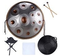Tambores de mano de acero de 56 cm D3 A Bb C D E F G A en re menor para producción de audio profesional - Incluye bolsa y trípode
