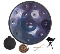 Tambores De Mano De Acero En Re Menor De 432/440 Hz, Tambor De Lengua De 22 Pulgadas, Handpan Drum De 9/10/12 Notas Para Meditación, Terapia De Sonido, ASMR O Yoga(Blue,12 Notes (432Hz))