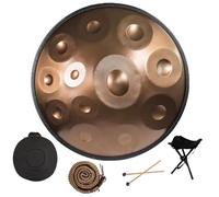 Tambores De Mano De Acero En Re Menor De 432/440 Hz, Tambor De Lengua De 22 Pulgadas, Handpan Drum De 9/10/12 Notas Para Meditación, Terapia De Sonido, ASMR O Yoga(Gold,12 Notes (432Hz))