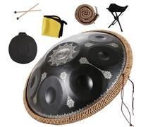 Tambores De Mano De Acero En Re Menor De 432/440 Hz, Tambor De Lengua De 22 Pulgadas, Handpan Drum De 9/10/12 Notas Para Meditación, Terapia De Sonido, ASMR O Yoga(Mandala,9 Notes (432Hz))