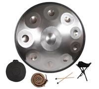 Tambores De Mano De Acero En Re Menor De 432/440 Hz, Tambor De Lengua De 22 Pulgadas, Handpan Drum De 9/10/12 Notas Para Meditación, Terapia De Sonido, ASMR O Yoga(Silver,10 Notes (432Hz))