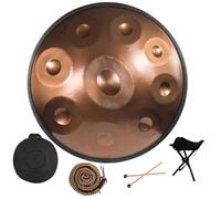 Tambores De Mano De Acero En Re Menor De 432/440 Hz, Tambor De Lengua De 22 Pulgadas, Handpan Drum De 9/10/12 Notas Para Meditación, Terapia De Sonido, ASMR O Yoga(Gold,9 Notes (440Hz))