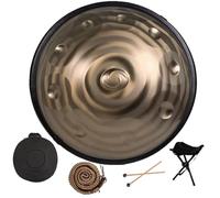 Tambores De Mano De Acero En Re Menor De 432/440 Hz, Tambor De Lengua De 22 Pulgadas, Handpan Drum De 9/10/12 Notas Para Meditación, Terapia De Sonido, ASMR O Yoga(Golden spiral,10 Notes (440Hz))