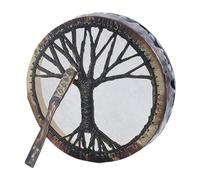 Tambores de mano de percusión para niños con baqueta, pequeño tambor | Pequeños tambores redondos de mano en diseño retro de árbol, decoración de tambor