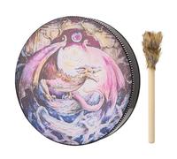 Tambores de mano para adultos, tambor chamánico | Tambor chamán para adultos de 9,8 pulgadas para meditación,Adornos de tambor de mano chamánico de cuero y madera para meditación de