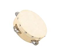 Tambores de percusión de mano, materiales naturales, construcción de 5 pares de campanas de metal, herramienta de aprendizaje musical para todos los grupos de edad, tambor de pandereta de madera