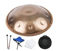 Tambores Handpan, Tambor De Acero En Re Menor De 22 Pulgadas Y 432 Hz, Hand Drum Steel Drum Percusión, Instrumento Handpan Para Adultos, Para Meditación, Yoga Y Sanación Sonora(A,9 Notes)