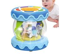 Tambores Musicales iluminados, Juguetes giratorios Musicales iluminados,Carrusel Interactivo Giratorio Iluminado para niños pequeños - Juguetes de Actividad sensorial para niño y niña de 12 Meses.