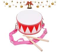 Tambores para niños Tambor de madera de 20 cm con baquetas correa - Instrumento de aprendizaje para niños y niñas | Juguetes musicales Lecciones de música Escenario Ideas para fiestas y regalos