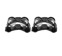 Tamborina de percusión PIETO con cable de nailon ajustable, 2 piezas shaker de pedal para conciertos y fiestas, diseño ergonómico en plástico azul resistente ABS (negro)