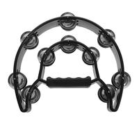 Tambourin Demi-Lune à Double Rangée - Pandereta de Media Luna - Instrument de Percussion Professionnel avec Poignée Ergonomique Antidérapante pour Orchestre, Fête, Karaoké et Éveil Musical
