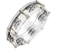 Tambourinas para Adultos, Tono de Pandereta Ajustable Tono Doble Hilera Campanas Homontones Tamburina de Pandilla Instrumento de Percusión 8in para Principiantes (Transparente)
