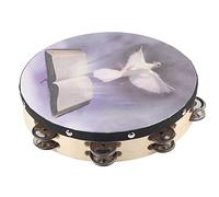 Tambourine Double Metal Jingle Percusión de Mano para Party25cm y Material No Es Excelente También longevidad. Cubierta Diseñada para (25CM)