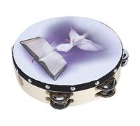 Tambourine Double Metal Jingle Percusión de Mano para Party25cm y Material No Es Excelente También longevidad. Cubierta Diseñada para (20 centímetros)