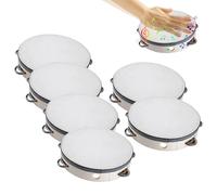 Tambourine For Church,Handheld Drum Tambourine Set, 6-Pack Educational Percussion Instruments With Metal Jingles Worship Dance Choir Classroom Party Music Activities Adults Kids Performance