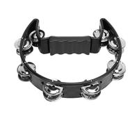Tambourine Jingle Black Cat Forma Non Slip Many Half Moon Tambourine Handheld Partitis para Música de fiesta Material ABS Single