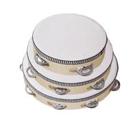 Tambourines, 3-Piece Musical Tambourine Hand Drums, Wooden Hand Drum Percussion Instruments For Beginner, Festival, Performance, Education, School, Indoor And Outdoor Use, 9.84 Inches