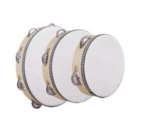 Tambourines for Adults - 3-Piece Wooden Hand Drums Set | Percussion Instruments for Beginners, Music Festival, School Education, Stage Performance, Classroom, Church, Event, Practice Use