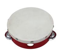 Tambourines For Adults,Tambourines For Kids,Sheepskin Tambourine Wood Drum Circle Metal Jingles Bright Cheerful Sound Educational Music Instrument For Kids Adults, Red 10-Inch (6-inch)